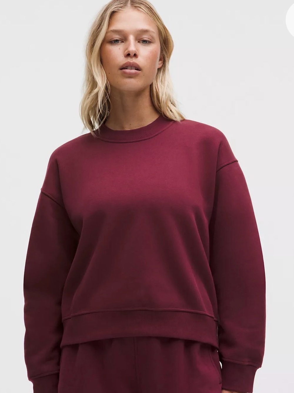 lululemon athletica Oversized Crewneck Sweatshirt in Burgundy
